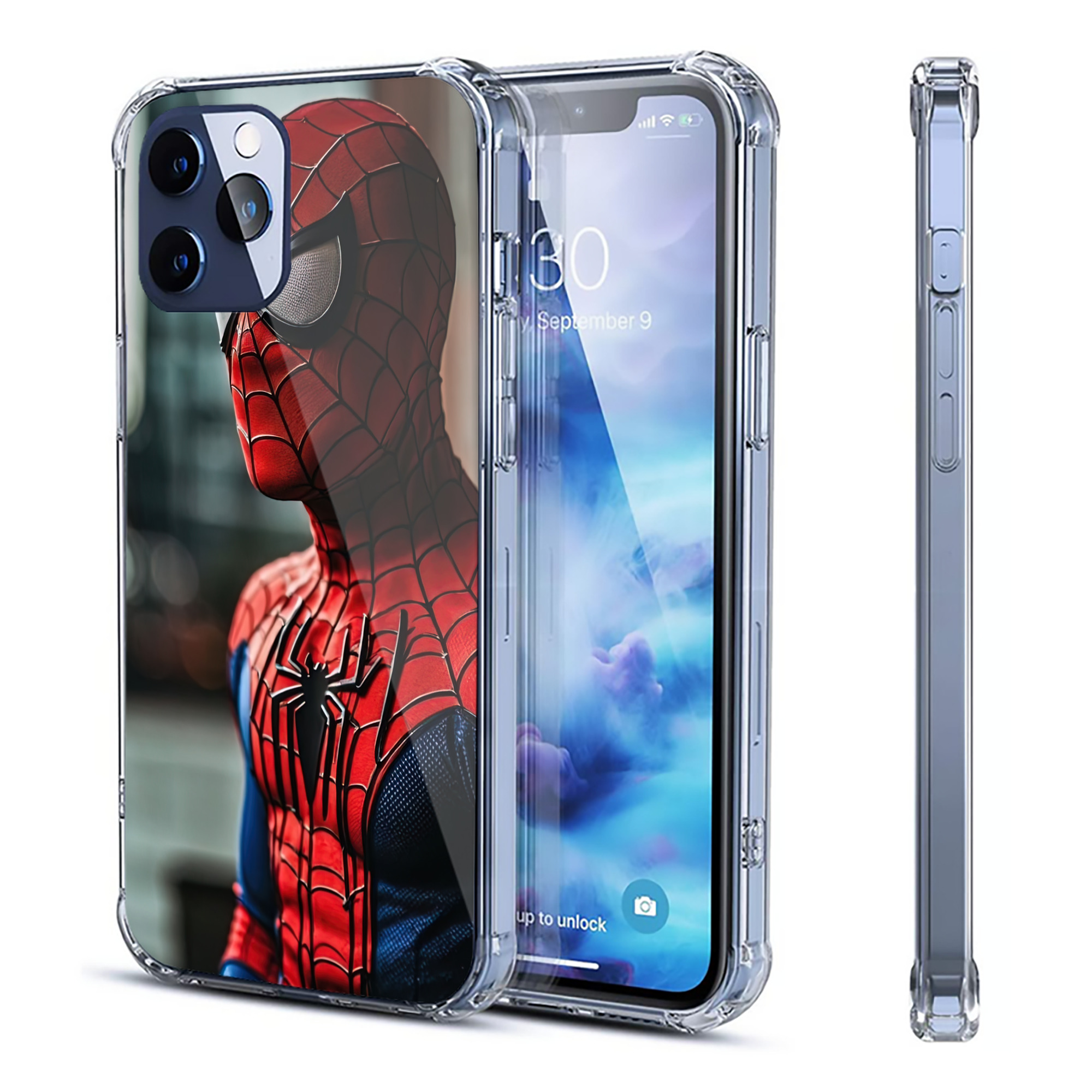 （画像用） Spider Man スパイダーマン 【iPhone 12シリーズ対応】透明スマホケース（クリアソフトケース）